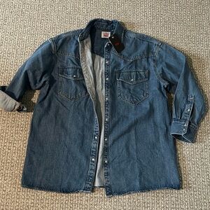 New Levi's Oversized Denim Shirt Top Shacket Jacket Blue Jeans Women S